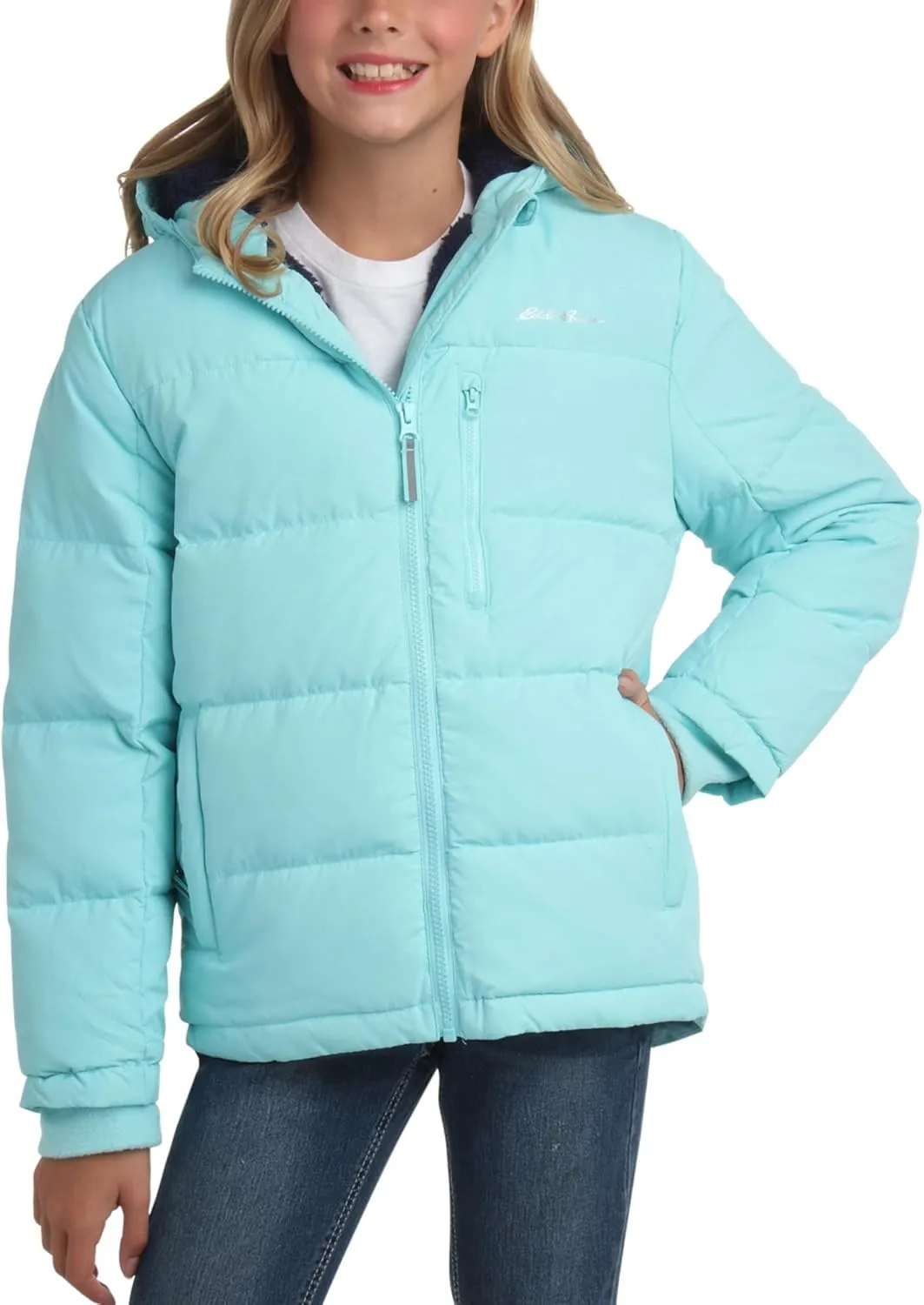 Eddie Bauer Girls' Winter Jacket - Heavyweight Quilted Down Jacket - Insulated Hooded Outerwear Coat for Girls (5-20)
