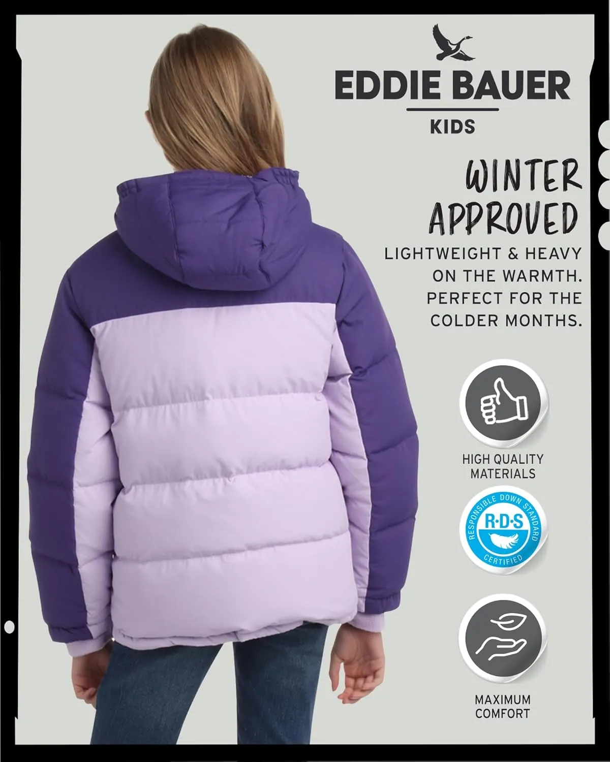 Eddie Bauer Girls' Winter Jacket - Heavyweight Quilted Down Jacket - Insulated Hooded Outerwear Coat for Girls (5-20)