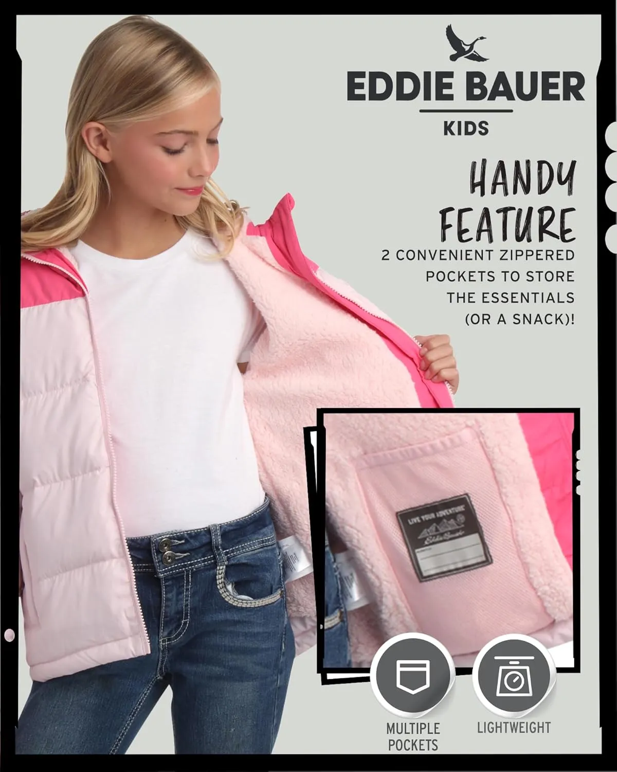 Eddie Bauer Girls' Winter Jacket - Heavyweight Quilted Down Jacket - Insulated Hooded Outerwear Coat for Girls (5-20)