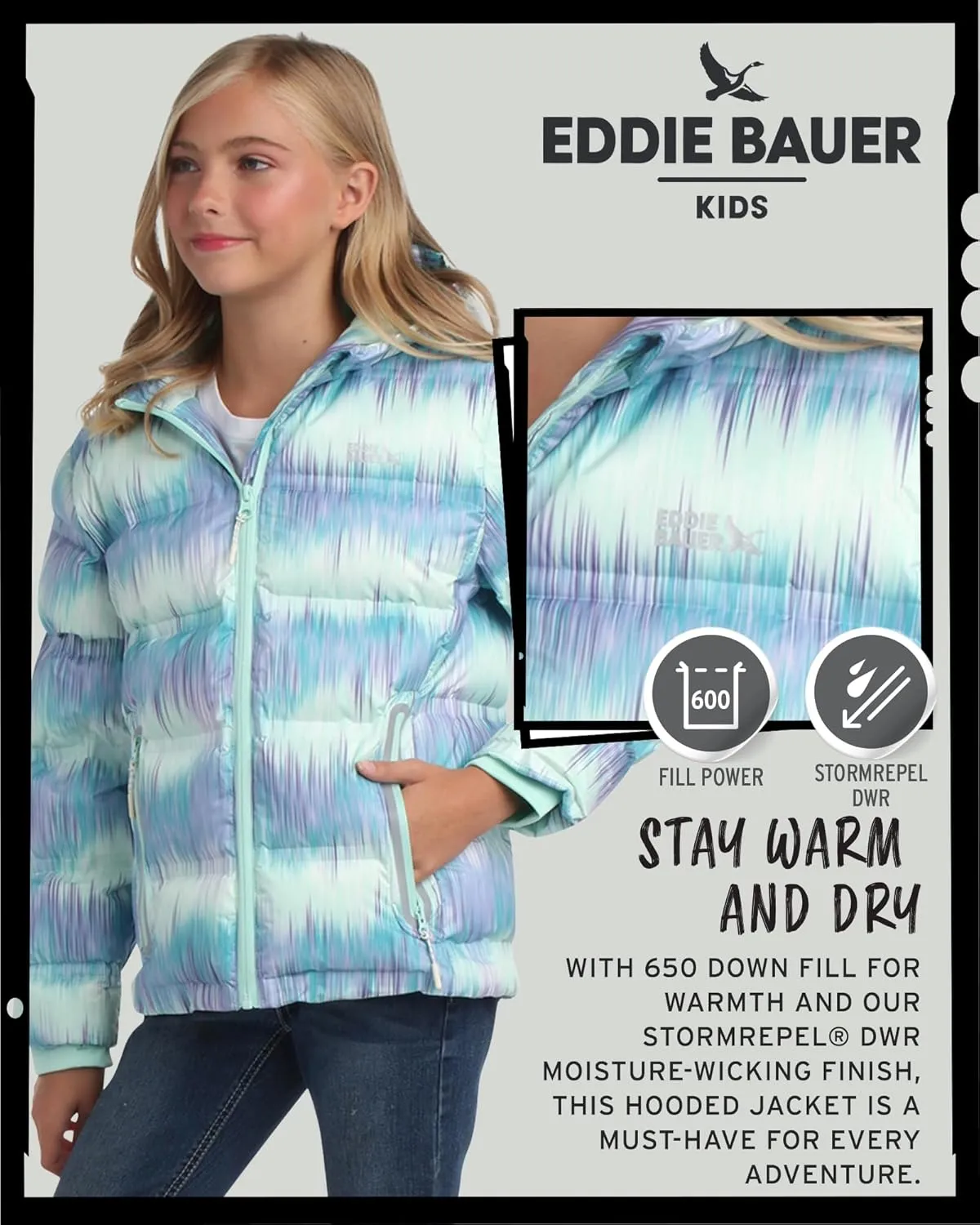 Eddie Bauer Girls' Winter Jacket - Heavyweight Quilted Down Jacket - Insulated Hooded Outerwear Coat for Girls (5-20)