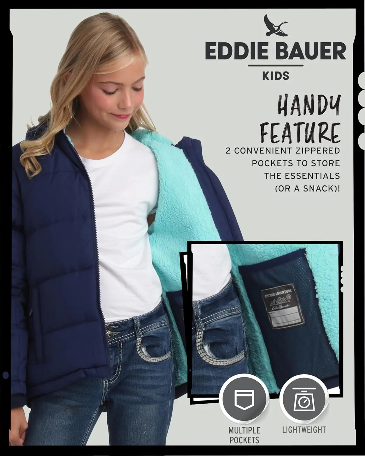 Eddie Bauer Girls' Winter Jacket - Heavyweight Quilted Down Jacket - Insulated Hooded Outerwear Coat for Girls (5-20)