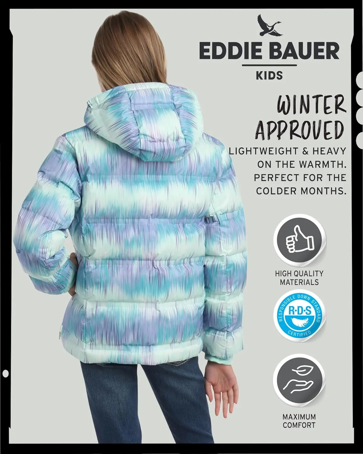 Eddie Bauer Girls' Winter Jacket - Heavyweight Quilted Down Jacket - Insulated Hooded Outerwear Coat for Girls (5-20)