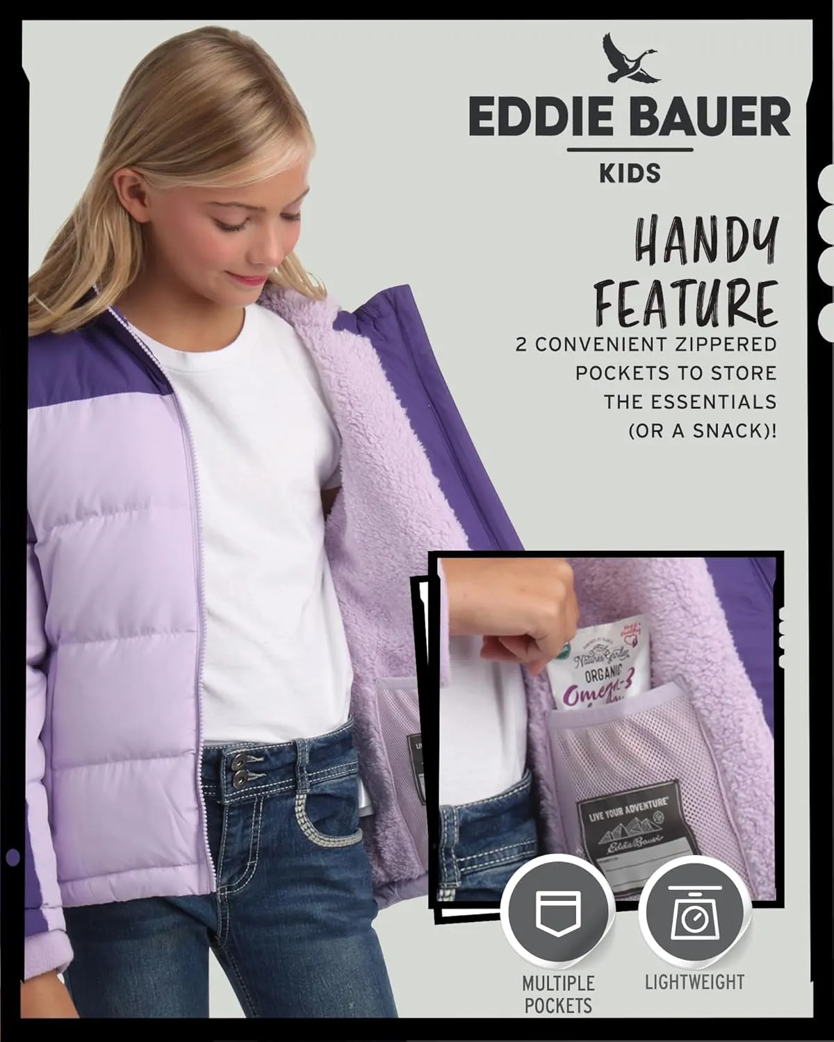 Eddie Bauer Girls' Winter Jacket - Heavyweight Quilted Down Jacket - Insulated Hooded Outerwear Coat for Girls (5-20)