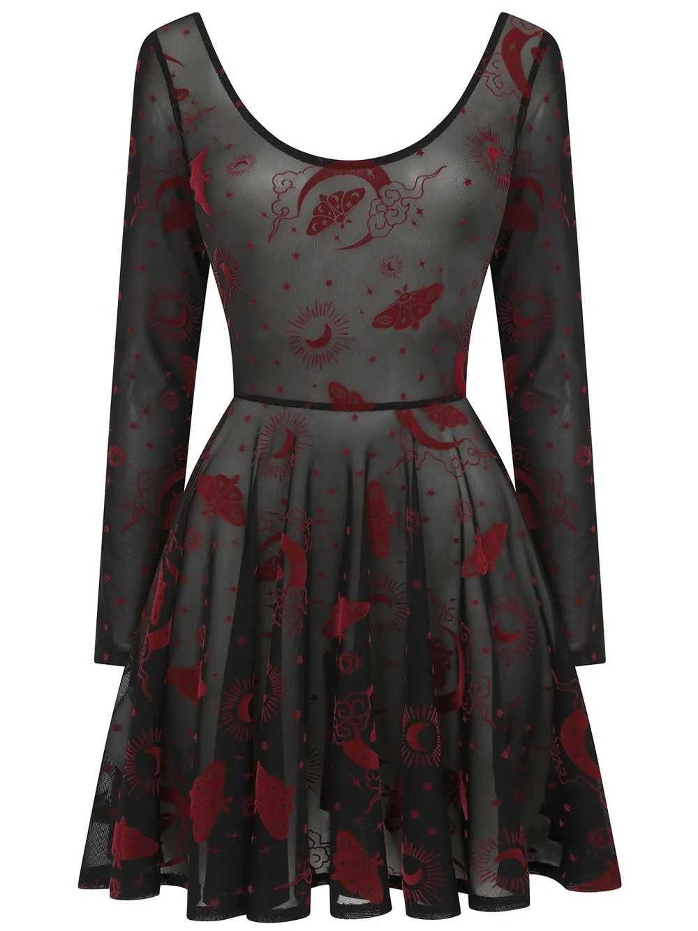 Elena Moth Moonlight Mesh Skater Dress