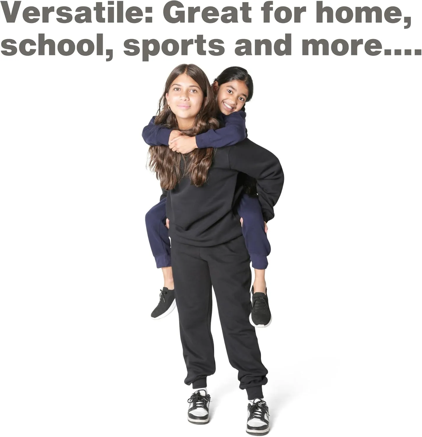 EVERYDAY KIDS Girls Fleece Crewneck Sweatshirt; Girls Long Sleeve Pullover Shirt - Soft and Breathable Cotton/Poly Blend