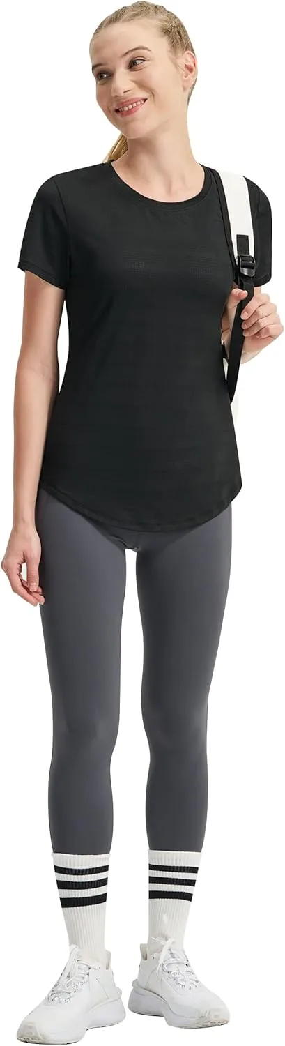 EZRUN Women's Workout Shirt Quick Dry Gym Athletic Running T-Shirts Short Sleeve Summer Swim Yoga Tops