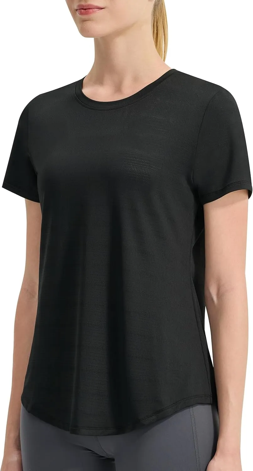 EZRUN Women's Workout Shirt Quick Dry Gym Athletic Running T-Shirts Short Sleeve Summer Swim Yoga Tops