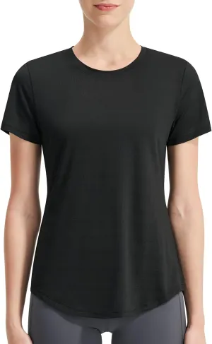 EZRUN Women's Workout Shirt Quick Dry Gym Athletic Running T-Shirts Short Sleeve Summer Swim Yoga Tops