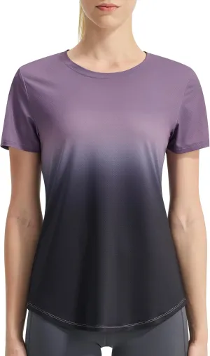 EZRUN Women's Workout Shirt Quick Dry Gym Athletic Running T-Shirts Short Sleeve Summer Swim Yoga Tops