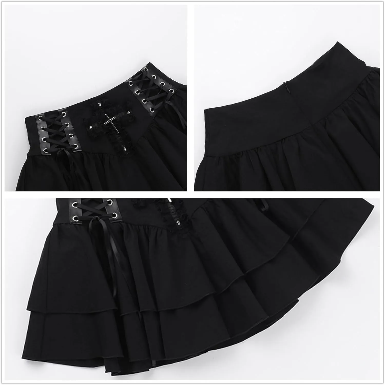 Fairy Grunge Skirt for Women Punk Y2k Goth Emo Rave Harajuku Festival