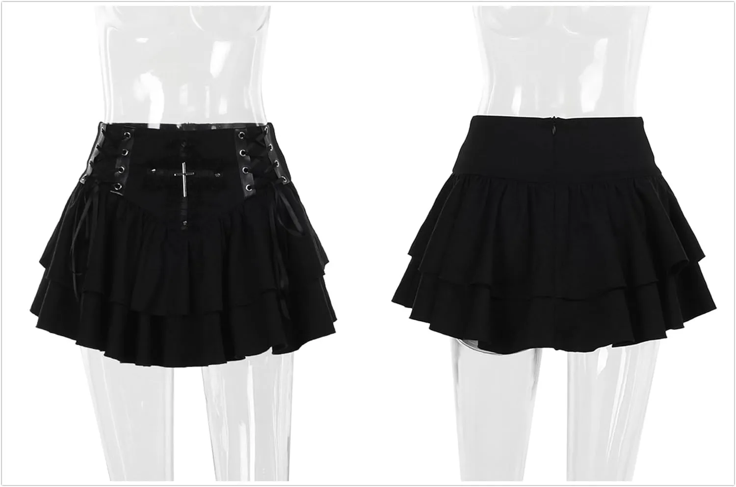Fairy Grunge Skirt for Women Punk Y2k Goth Emo Rave Harajuku Festival