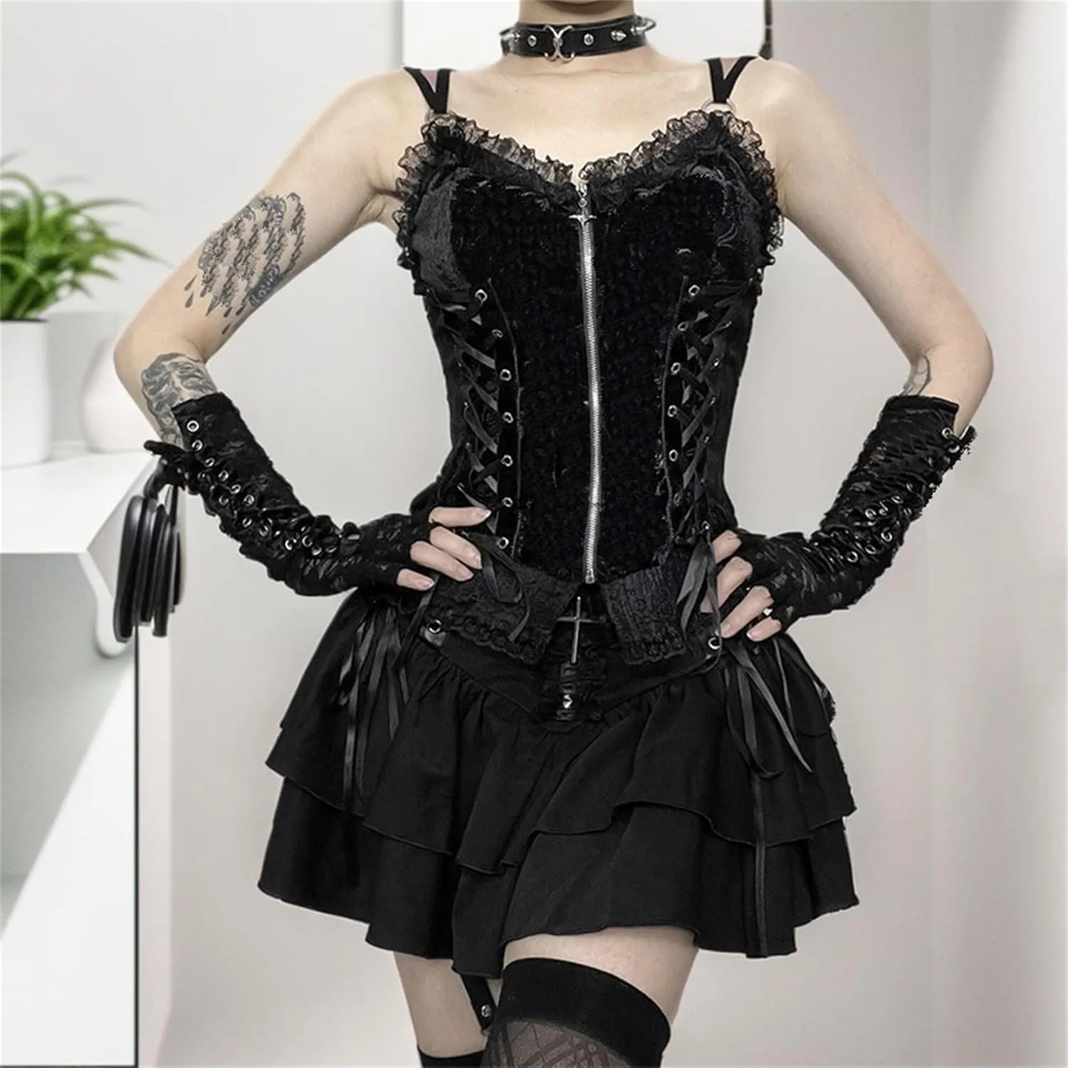 Fairy Grunge Skirt for Women Punk Y2k Goth Emo Rave Harajuku Festival