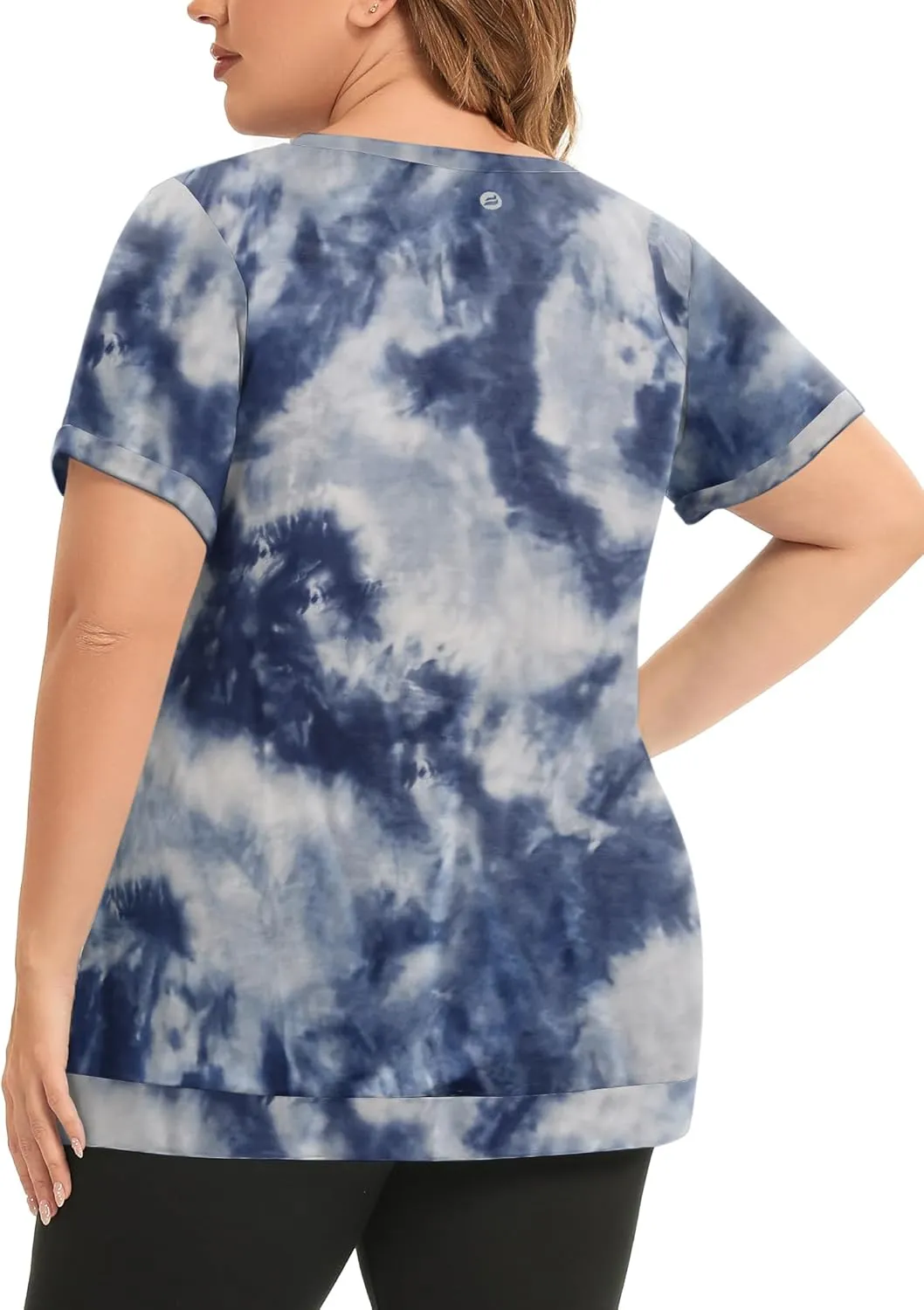 FOREYOND Women's Plus Size Workout Tops Short Sleeves Loose Fit Athletic Shirts Yoga Gym Running Clothing
