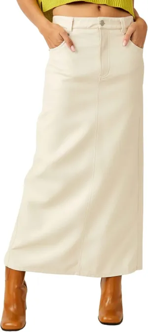 Free People Women's City Slicker Vegan Maxi Skirt