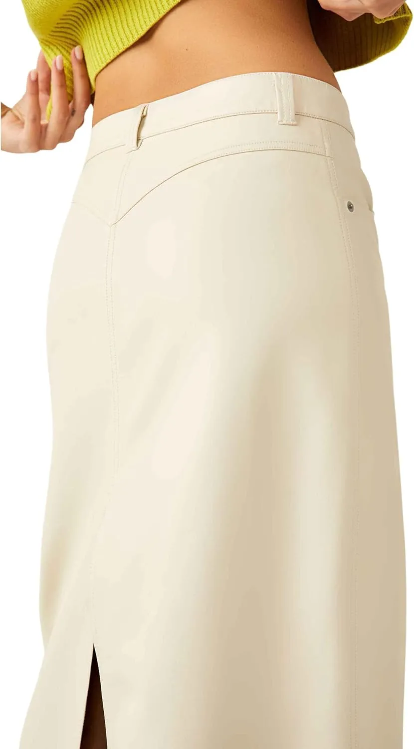 Free People Women's City Slicker Vegan Maxi Skirt