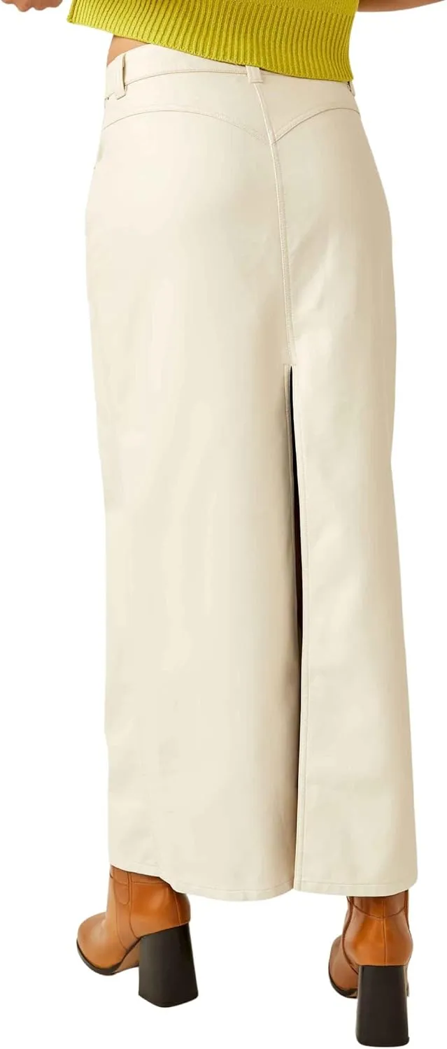 Free People Women's City Slicker Vegan Maxi Skirt