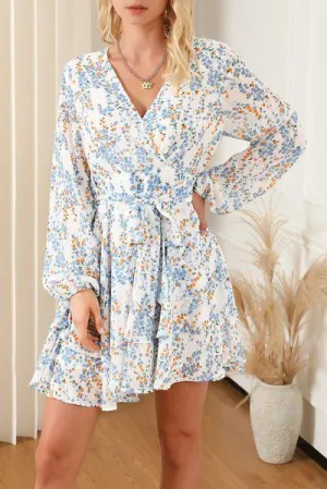Fresh Aura A-Line Layered Long Sleeve Mini Dress