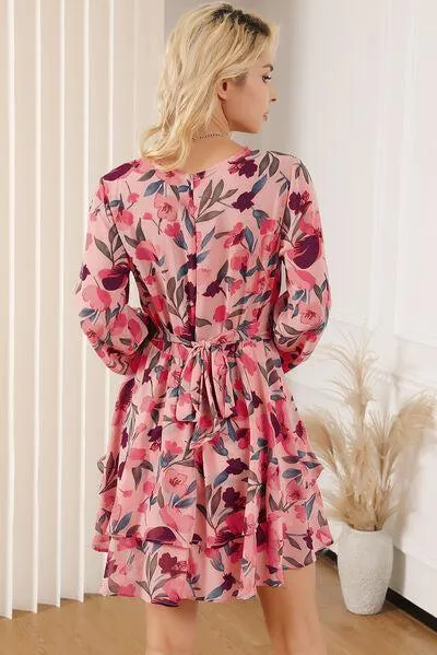 Fresh Aura A-Line Layered Long Sleeve Mini Dress