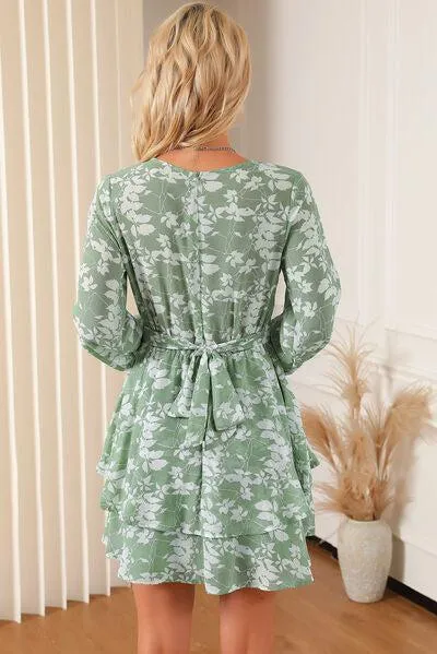 Fresh Aura A-Line Layered Long Sleeve Mini Dress