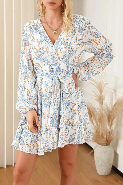 Fresh Aura A-Line Layered Long Sleeve Mini Dress
