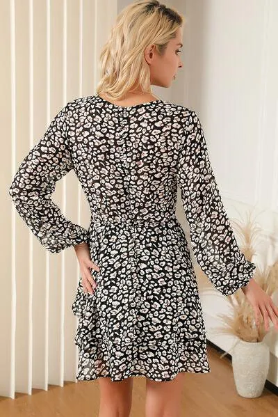 Fresh Aura A-Line Layered Long Sleeve Mini Dress