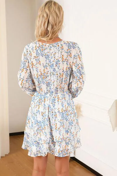 Fresh Aura A-Line Layered Long Sleeve Mini Dress