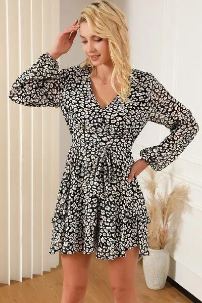 Fresh Aura A-Line Layered Long Sleeve Mini Dress
