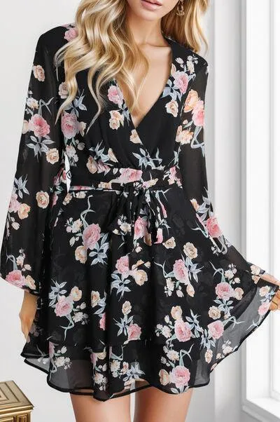 Fresh Aura A-Line Layered Long Sleeve Mini Dress
