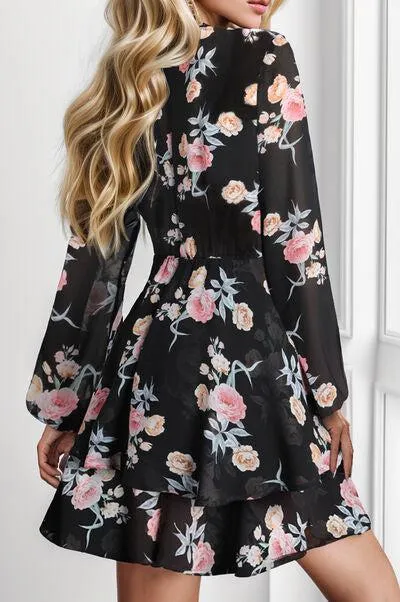 Fresh Aura A-Line Layered Long Sleeve Mini Dress