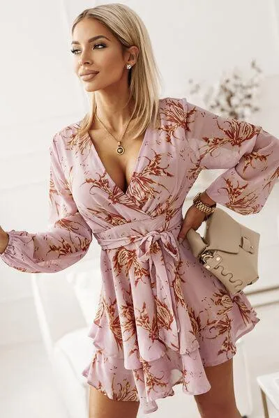 Fresh Aura A-Line Layered Long Sleeve Mini Dress