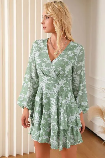 Fresh Aura A-Line Layered Long Sleeve Mini Dress