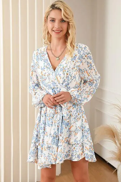 Fresh Aura A-Line Layered Long Sleeve Mini Dress