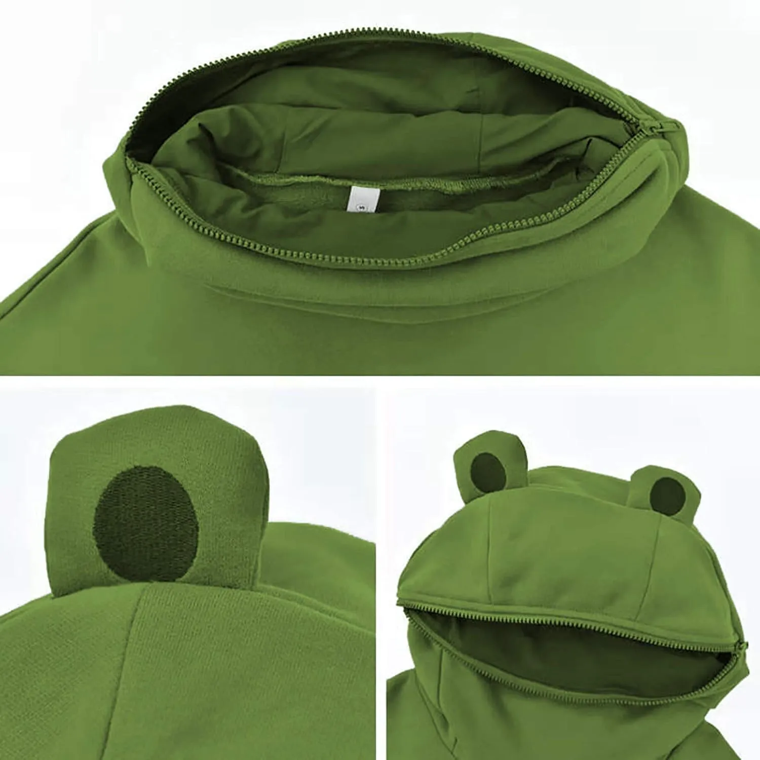 Frog Hoodies for Teen Girls Cute Hoodies Pullover Oversized Kawaii Hooded Sweatshirt Zipper Mouth Frog Hoodie for Women