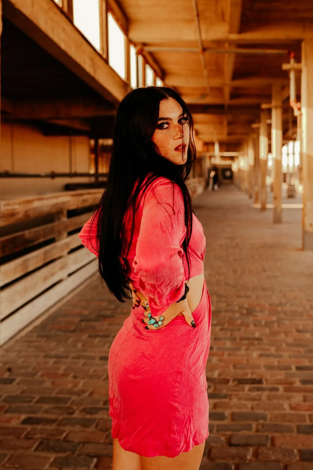 Front Twist Fuchsia Mini Dress