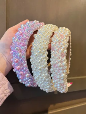 Fully Pearl and Glass Bead Headbands