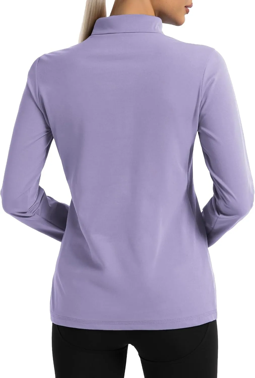 GEMYSE Women's 1/4 Zip Pullover Shirts Long Sleeve Workout Tops Quick Dry Casual Rash Guard Shirts