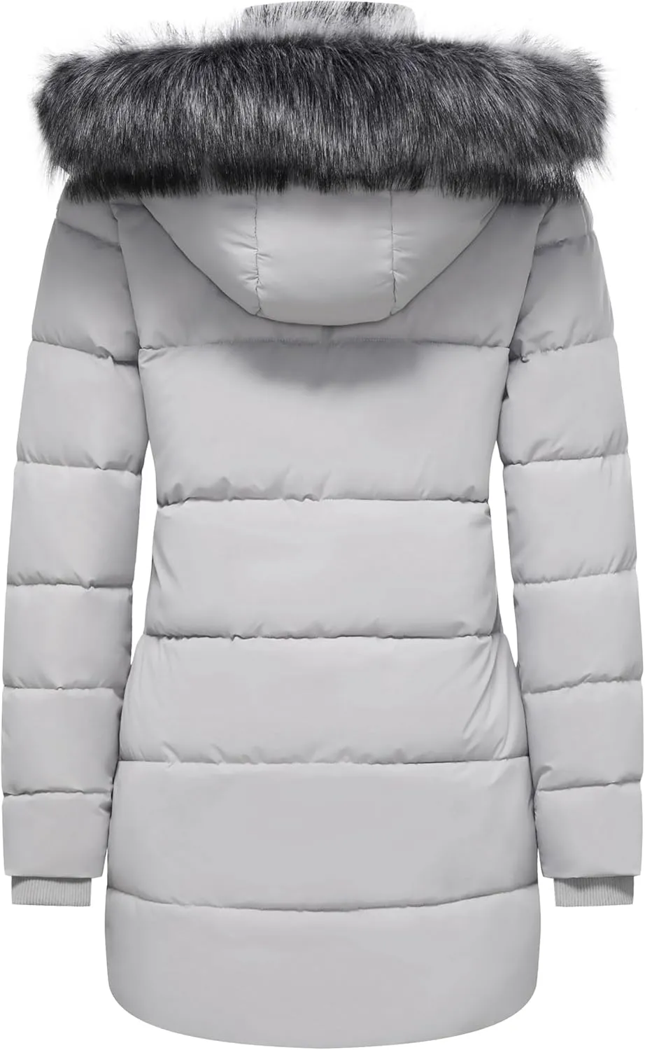 GGleaf Women's Winter Thicken Puffer Coat Warm Snow Jacket with Fur Removable Hood