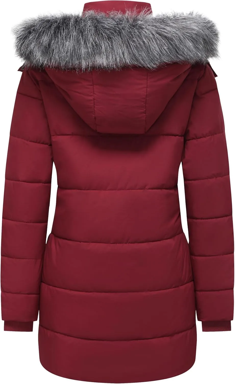 GGleaf Women's Winter Thicken Puffer Coat Warm Snow Jacket with Fur Removable Hood