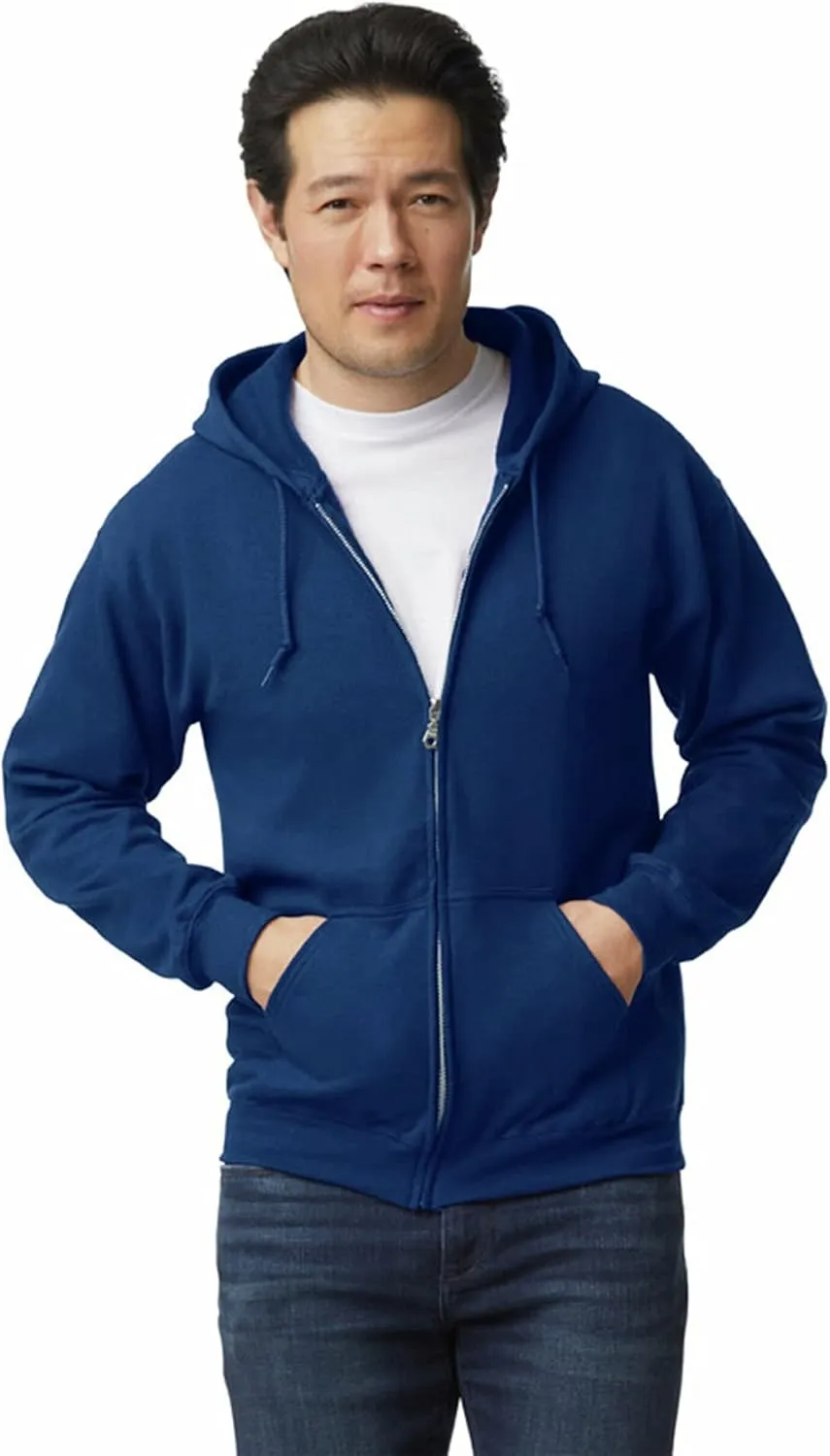 Gildan Unisex adult Fleece Zip Hoodie Sweatshirt, Style G18600, Multipack