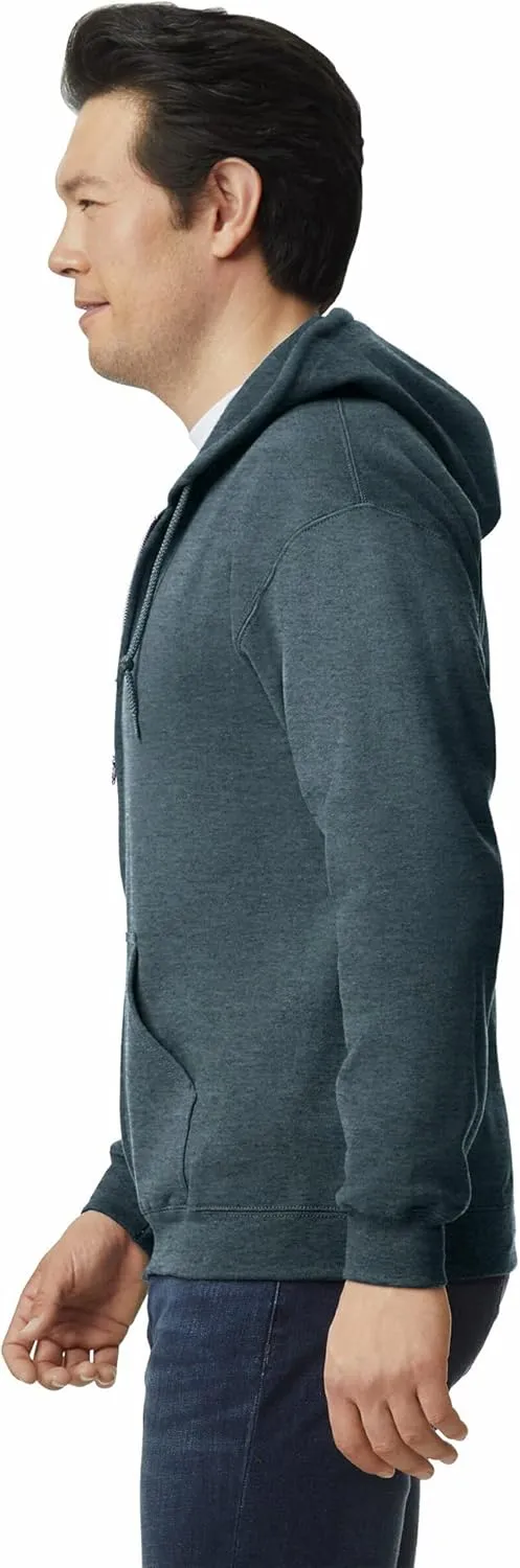 Gildan Unisex adult Fleece Zip Hoodie Sweatshirt, Style G18600, Multipack