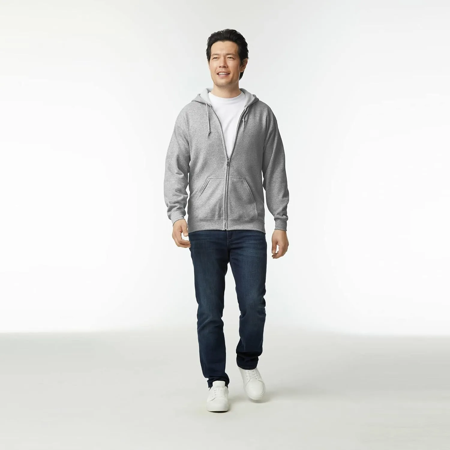 Gildan Unisex adult Fleece Zip Hoodie Sweatshirt, Style G18600, Multipack