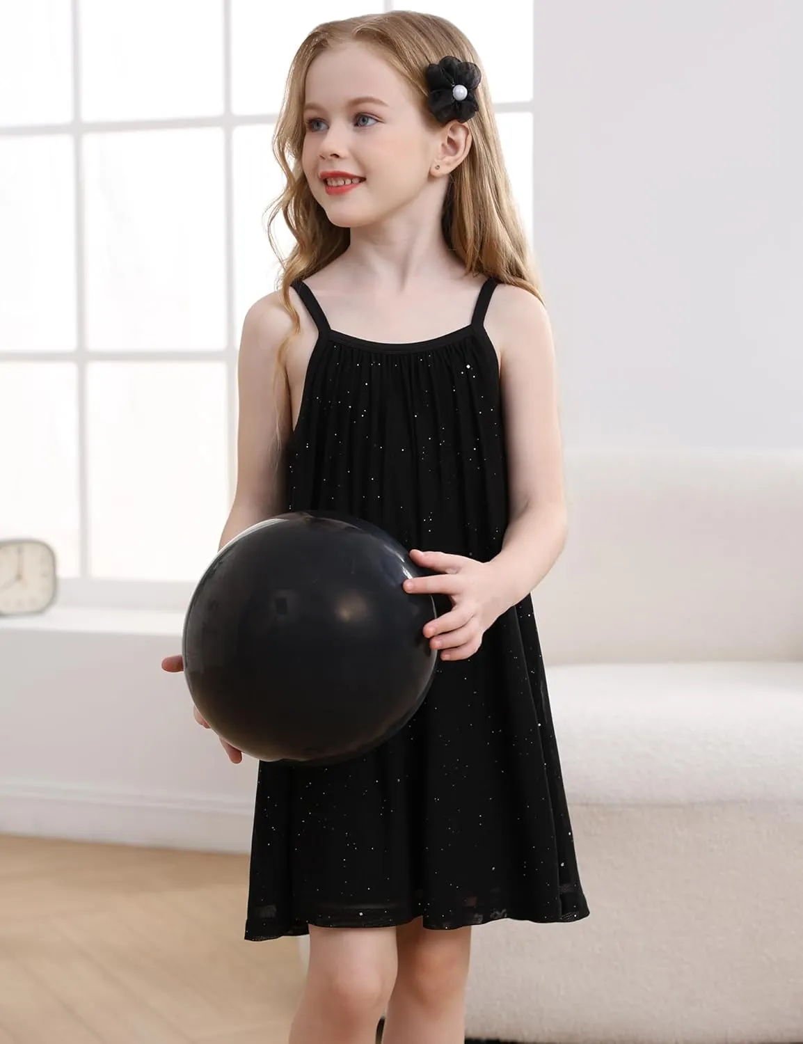Girl's Summer Dress Casual Spaghetti Strap Rainbow Sundress Size 3-10 Year