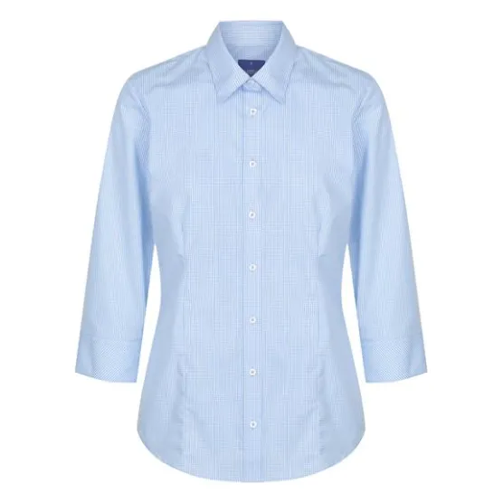 Gloweave - Ladies Gingham 3/4 Sleeve Shirt - 1637WZ - SALE