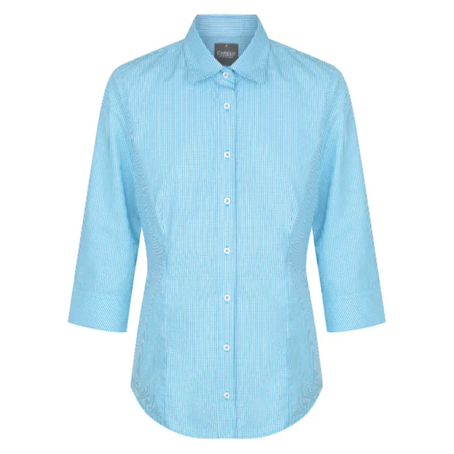 Gloweave - Ladies Gingham 3/4 Sleeve Shirt - 1637WZ - SALE