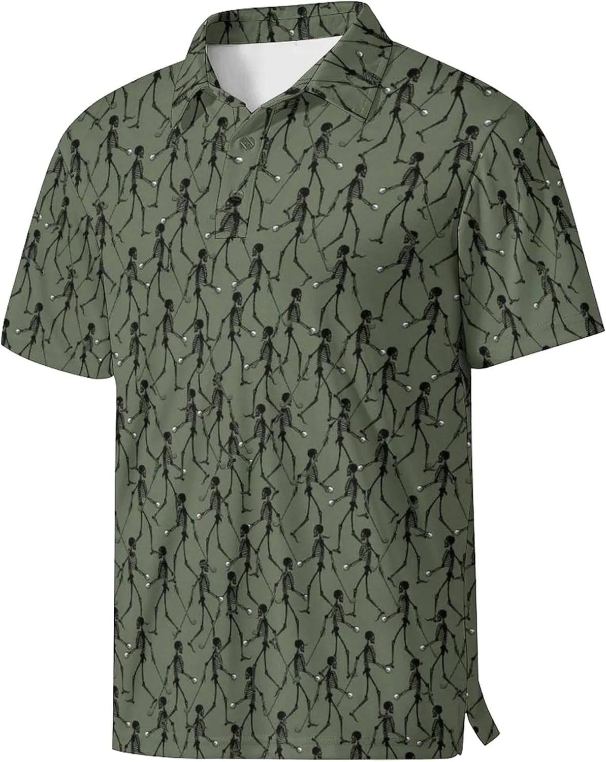Golf Polo Shirts for Men Funny Print Golf Polos Short Sleeve Performance Men's Golf Shirts Quick Dry