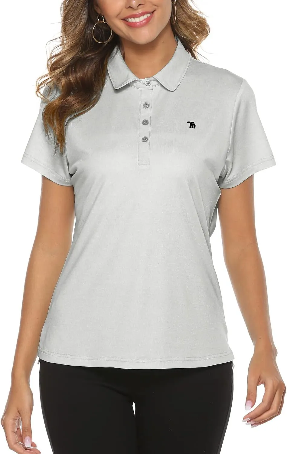 Gopune Women's Golf Polo Shirts Lightweight Quick Dry 4 Buttons Short Sleeve Shirts for Tennis