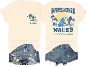 Graphic Tees Women Oversized T-Shirts: Summer Hawaiian Beach Tops Shirts Hawaii Tropical Beachy Short Sleeve Outfit