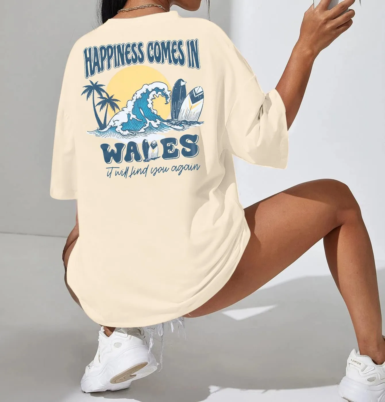 Graphic Tees Women Oversized T-Shirts: Summer Hawaiian Beach Tops Shirts Hawaii Tropical Beachy Short Sleeve Outfit