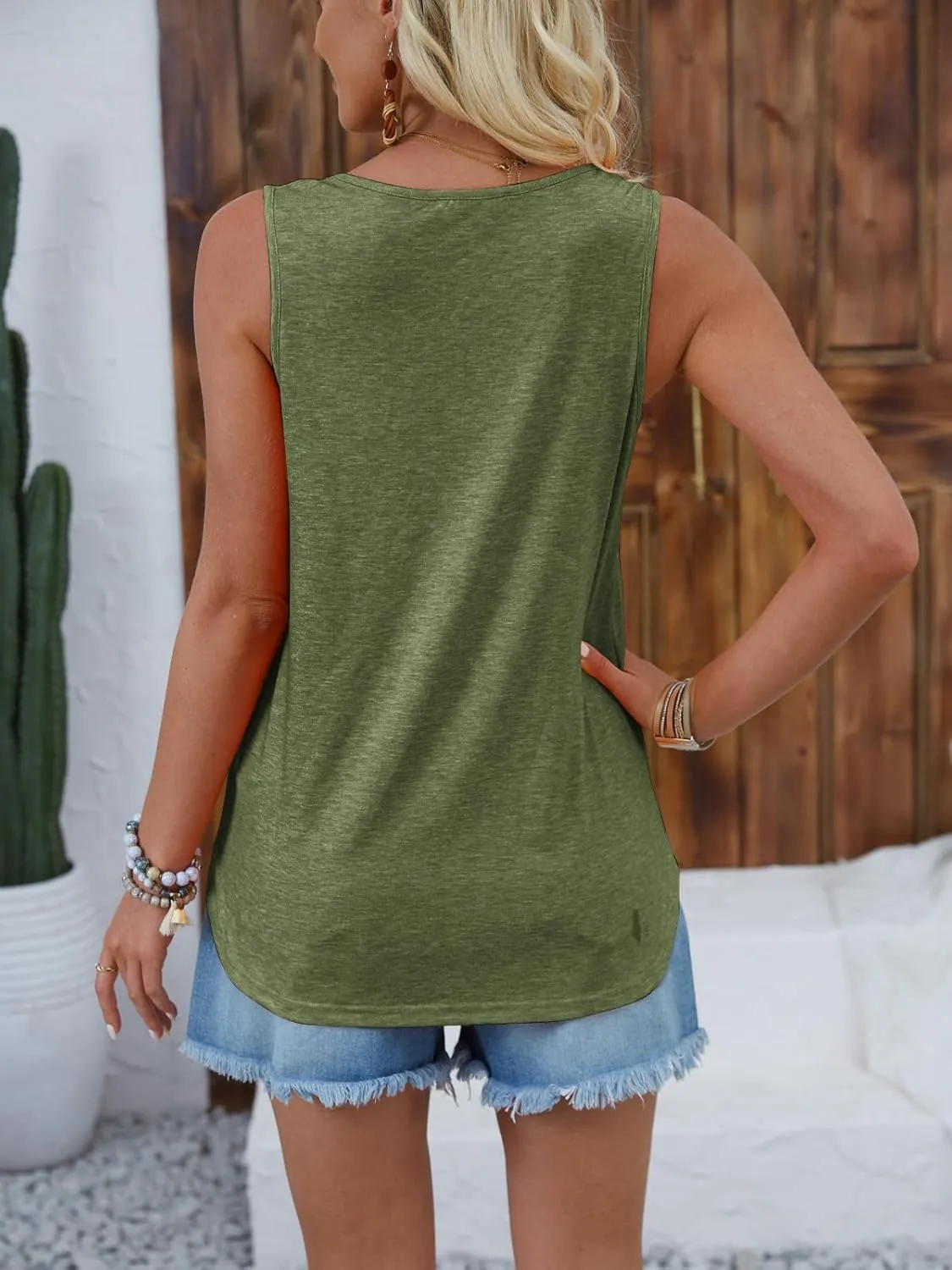 Halife Womens Half Zip V Neck Tank Tops Summer Sleeveless Shirts Casual Loose Top Blouses T Shirts