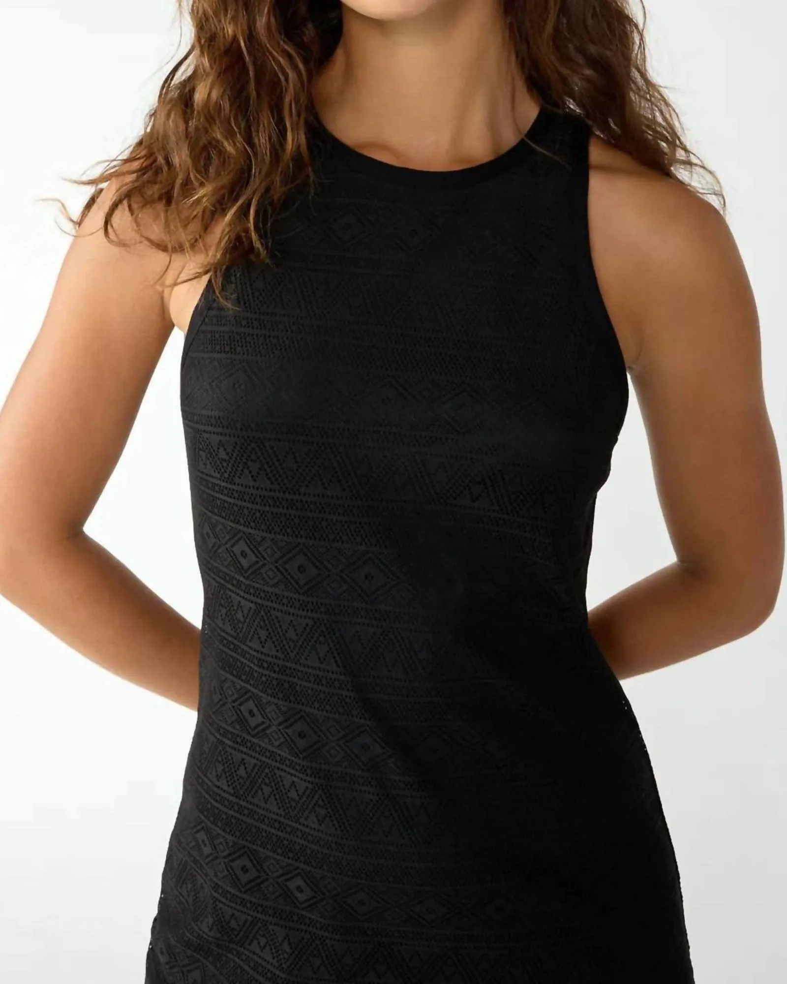 Halter Crochet Dress in Black | Black